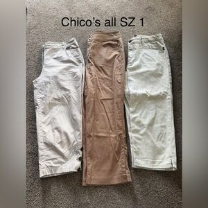 CHICOS ALL SZ 1 Three-Pair Capri Pants Bundle